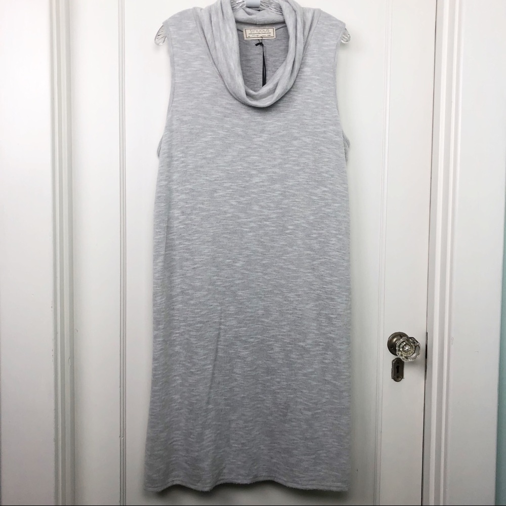 Gray Sleeveless Cowl Neck Shift Dress NWT